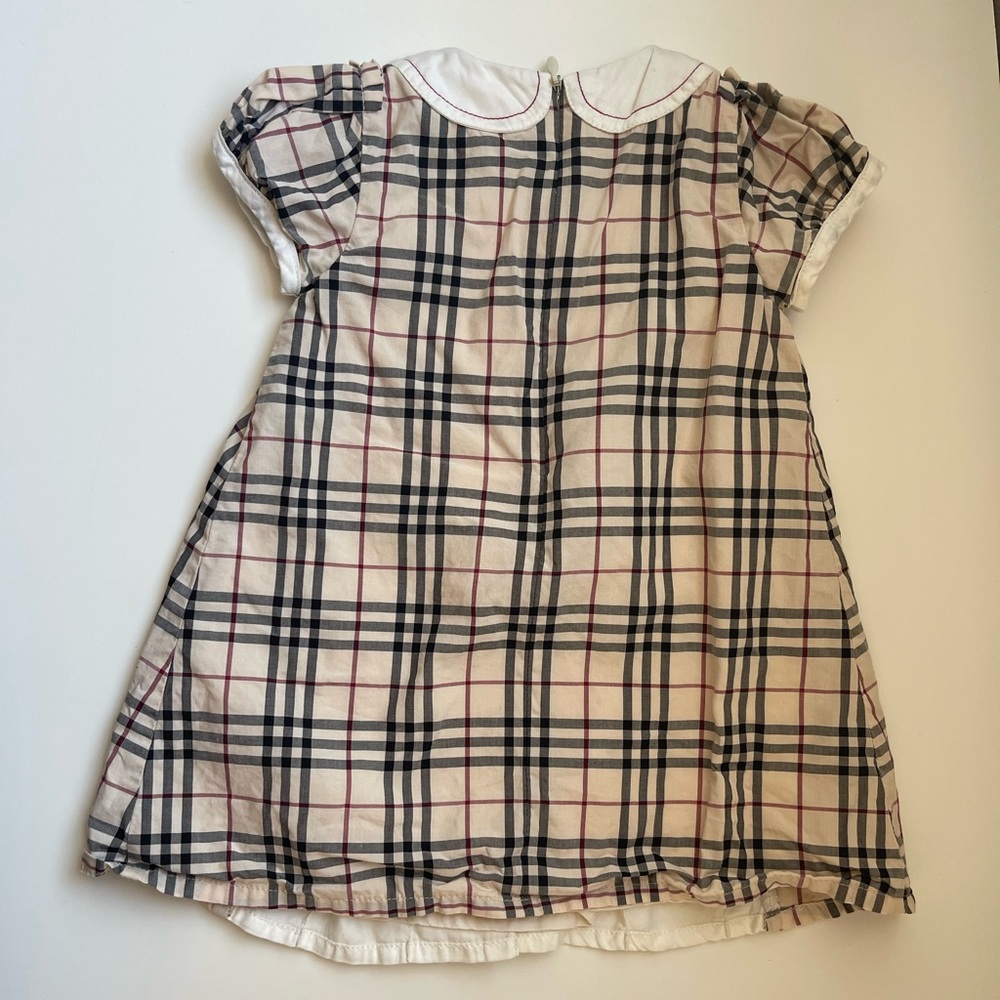 Burberry Kids Dress in White and Black Plaid - Picture 2 of 5